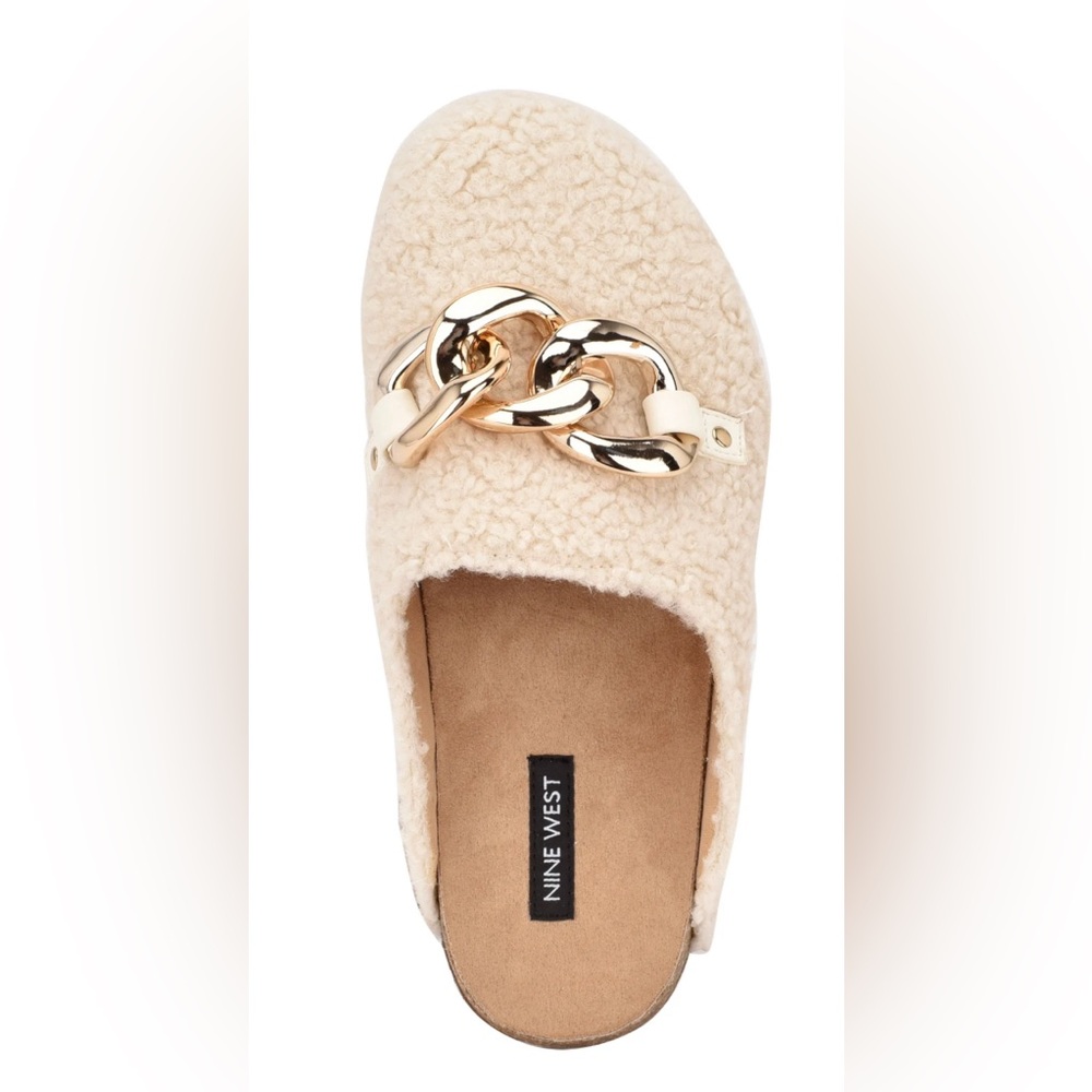 NINE WEST EVERYTHING COZY WITH CHAIN ACCENT SZ 10 ( fits like an 11 runs wide)